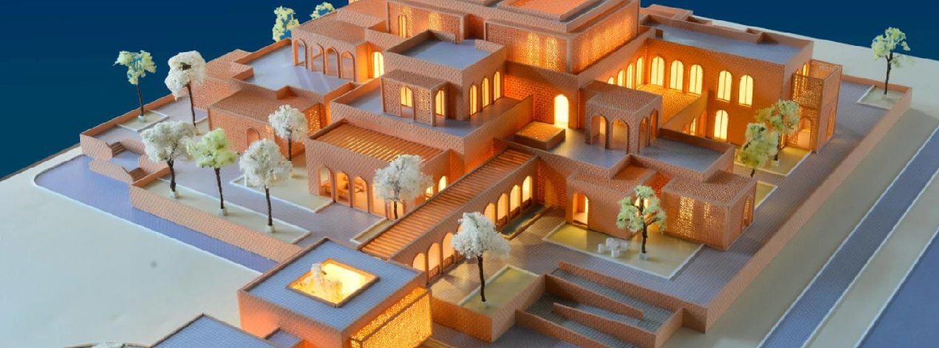 Illuminated Heritage Courtyard Palace Model with Jali Lattice Detailing — Expressive Model Making Co. Mumbai